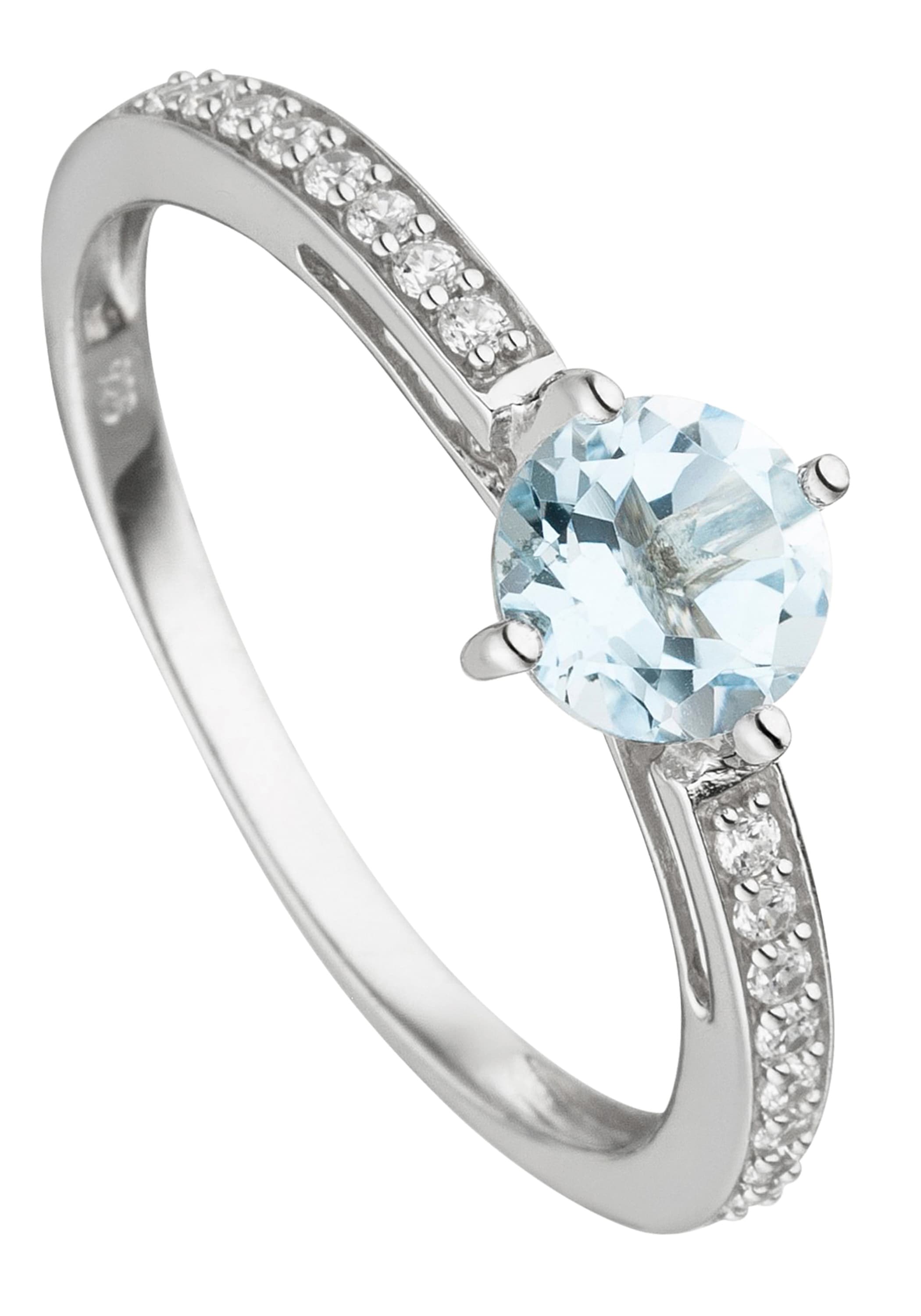 JOBO Fingerring "Ring mit Blautopas und 16 Zirkonia", 925 Silber günstig online kaufen