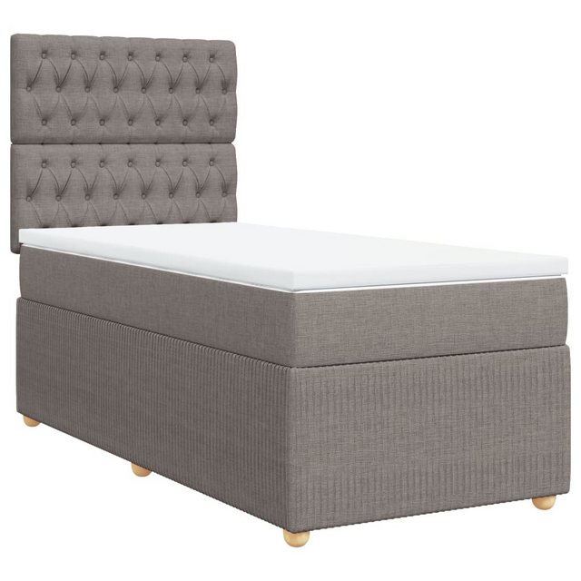 vidaXL Bett Boxspringbett mit Matratze Taupe 90x190 cm Stoff günstig online kaufen