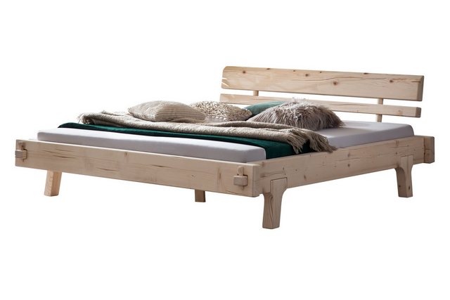 dynamic24 Bett, Balkenbett aus Fichtenholz 140x200 cm günstig online kaufen