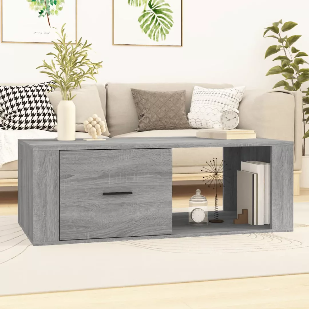 Vidaxl Couchtisch Grau Sonoma 100x50,5x35 Cm Holzwerkstoff günstig online kaufen