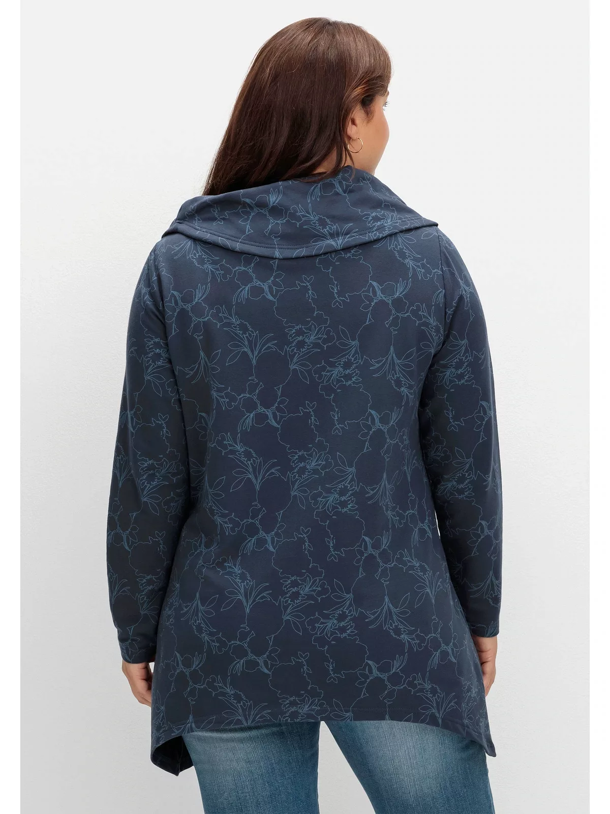 Sheego Sweatshirt "Große Größen", mit Alloverdruck, in Zipfelform günstig online kaufen