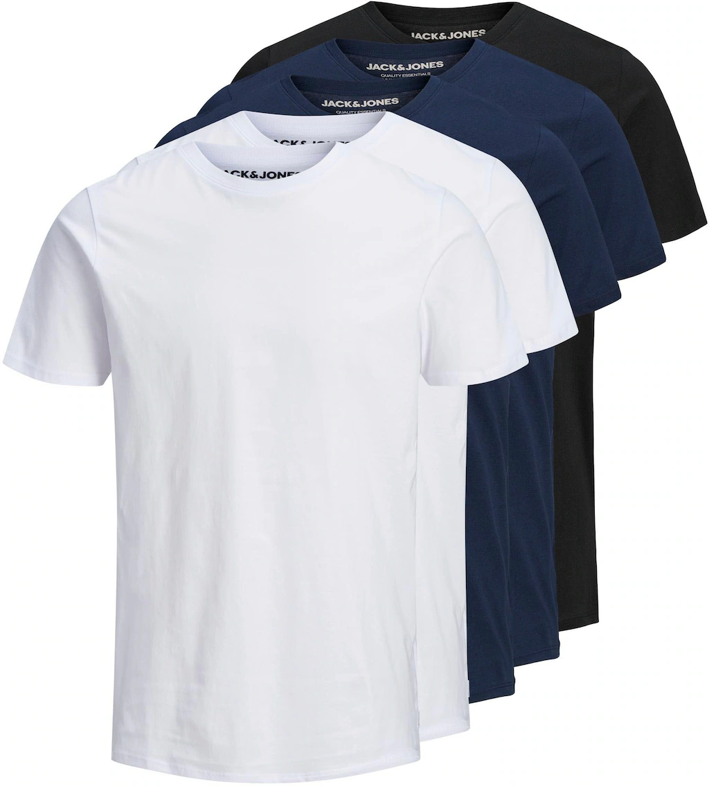 Jack & Jones T-Shirt JJEORGANIC BASIC TEE SS O-NE 5PK MP NOOS (Packung, 5-t günstig online kaufen