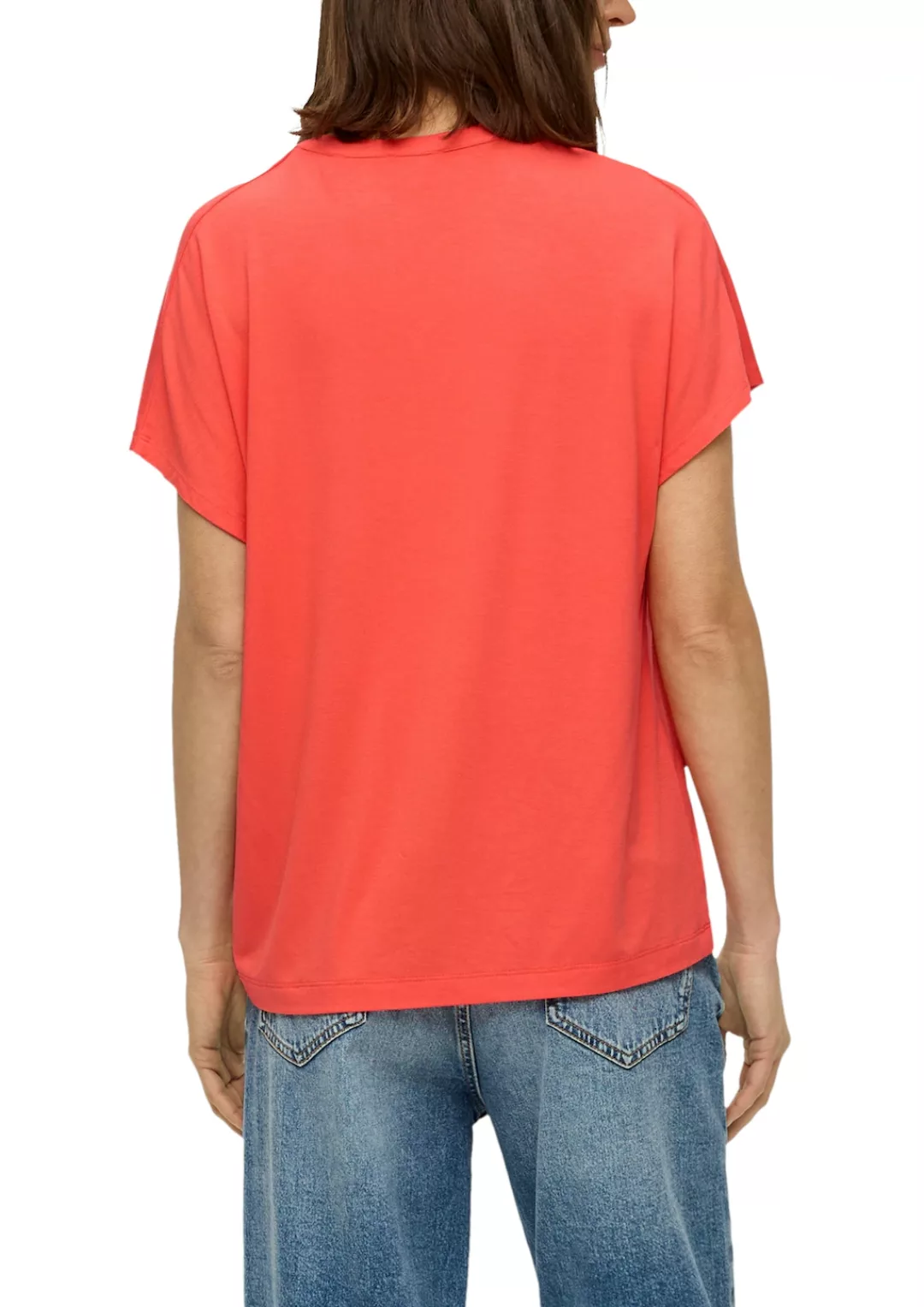 s.Oliver T-Shirt mit kurzer Knopfleiste am Ausschnitt günstig online kaufen
