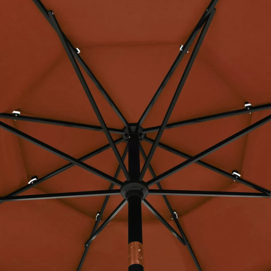 Sonnenschirm Mit Aluminium-mast 3-lagig Terracotta-rot 3,5 M günstig online kaufen