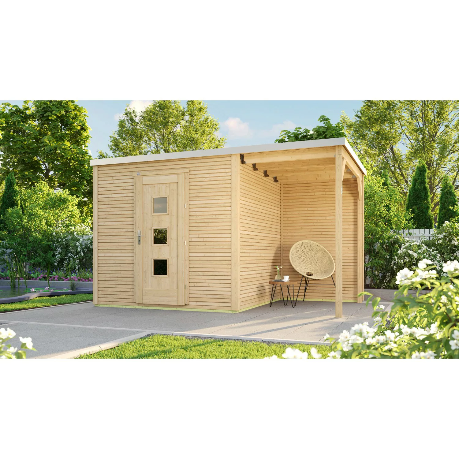Weka Holz-Gartenhaus/Gerätehaus wekaLine 413 A Gr. 1 Natur 400 cm x 250 cm günstig online kaufen