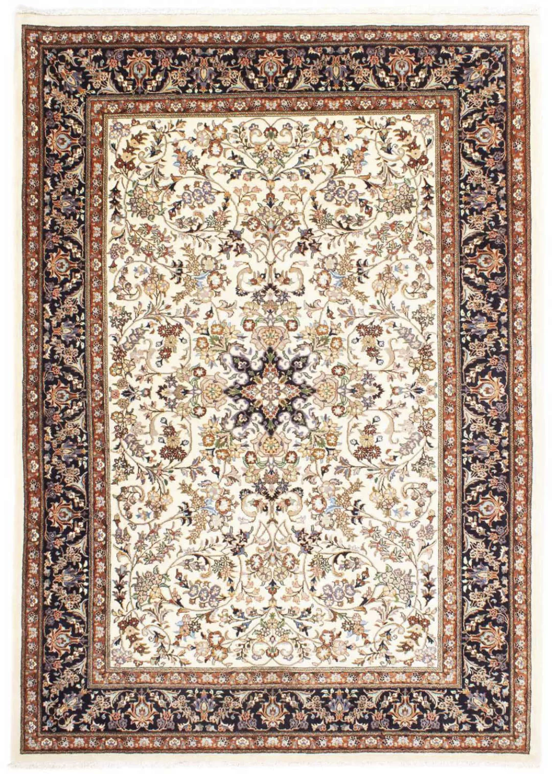 morgenland Wollteppich »Kaschmar Blumenmuster Blu scuro 295 x 196 cm«, rech günstig online kaufen