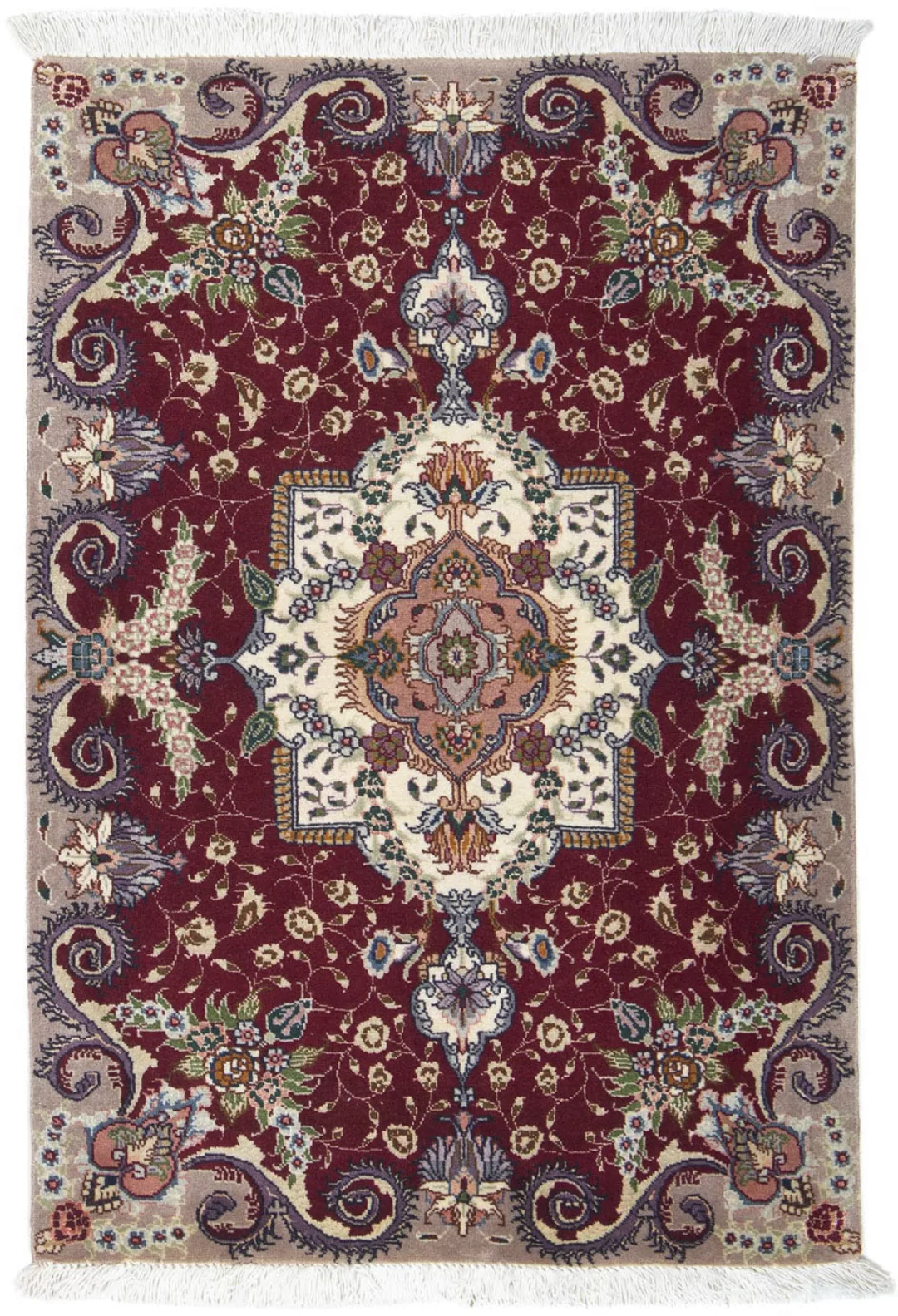morgenland Wollteppich »Täbriz - 50 Raj Medaillon Rosso 93 x 63 cm«, rechte günstig online kaufen