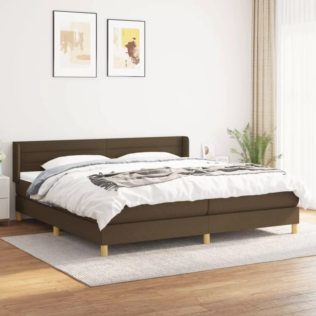 Vidaxl Boxspringbett Mit Matratze Dunkelbraun 200x200 Cm Stoff günstig online kaufen