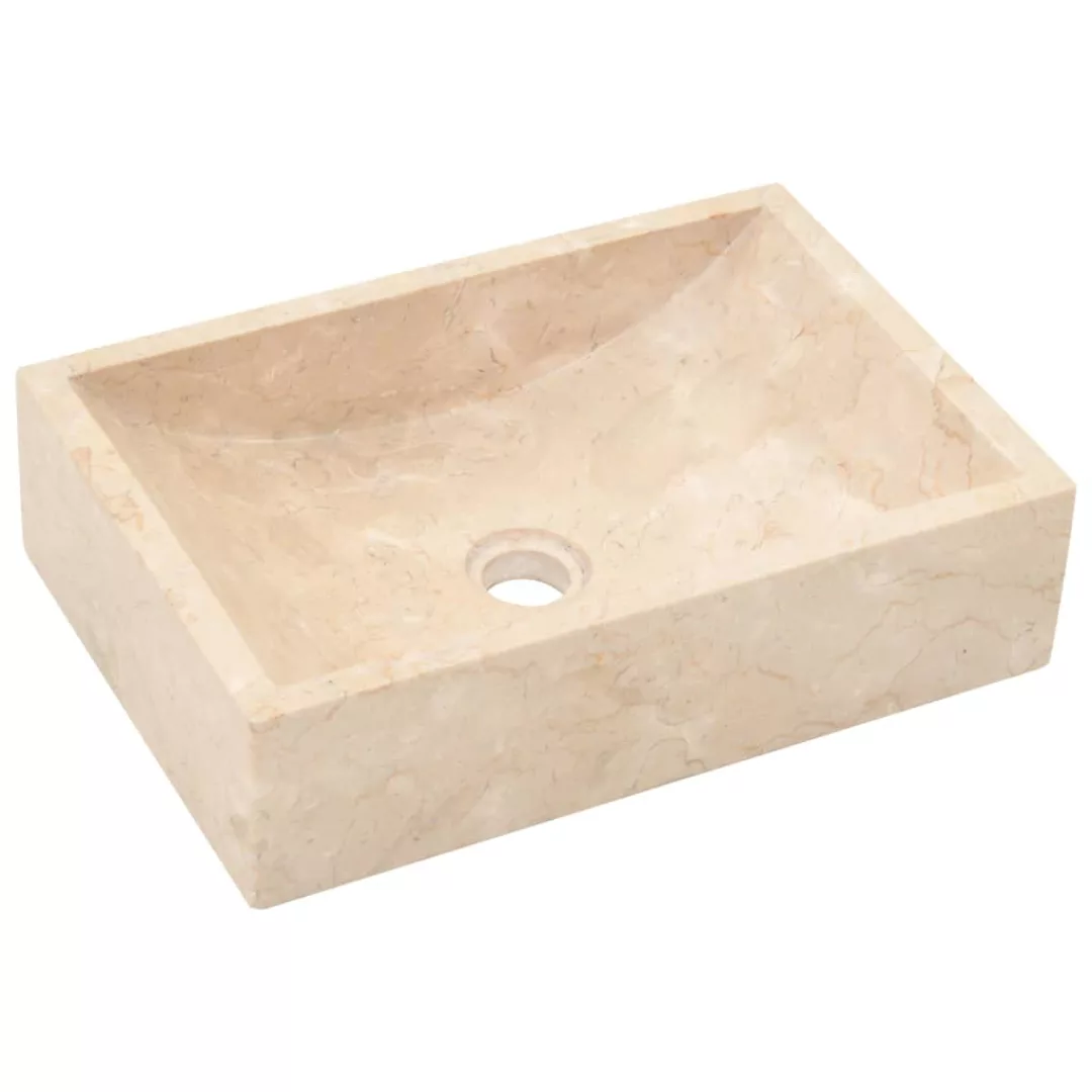 vidaXL Waschbeckenschrank Waschbecken 45x30x12 cm Marmor Creme günstig online kaufen