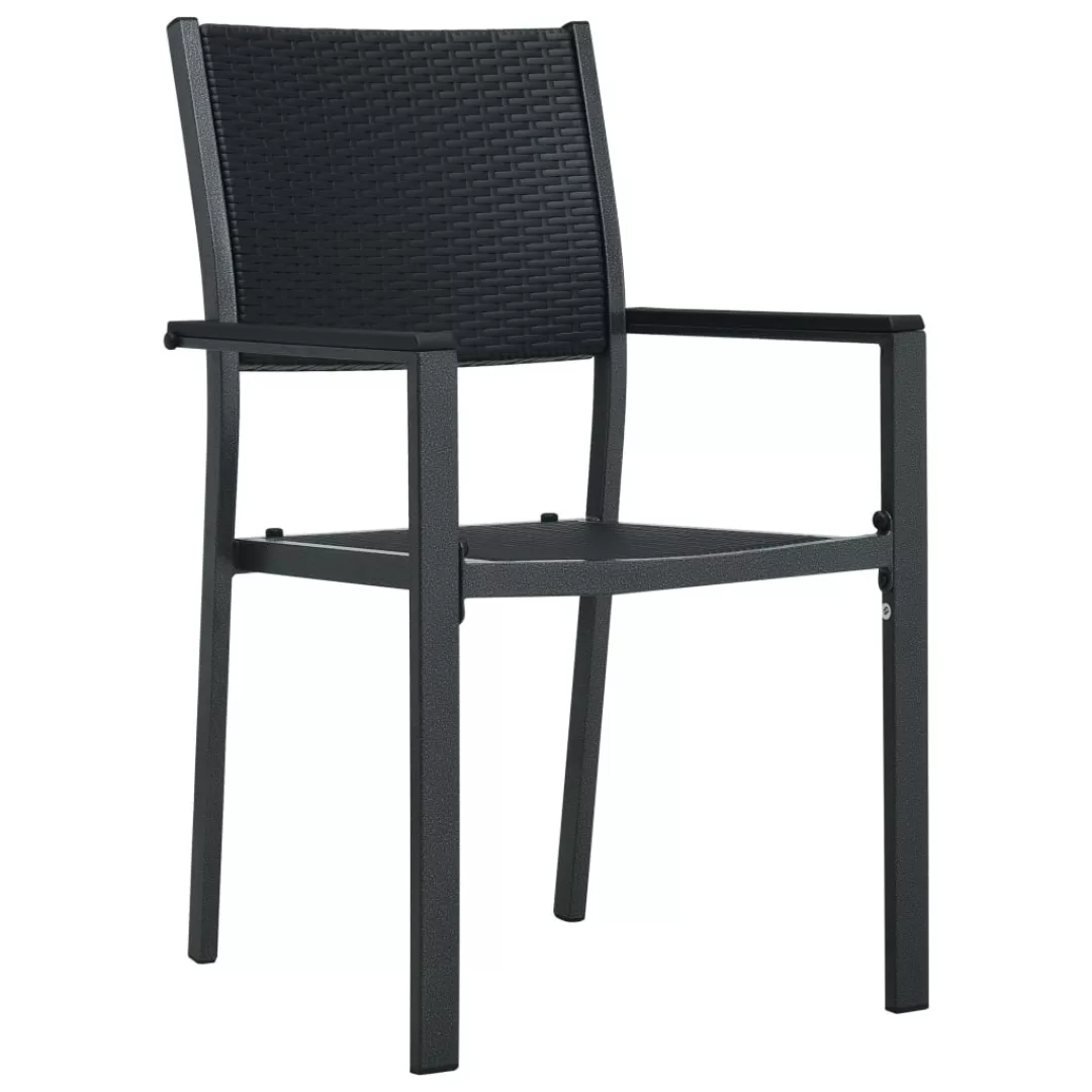 Gartenstühle 2 Stk. Schwarz Kunststoff Rattan-optik günstig online kaufen