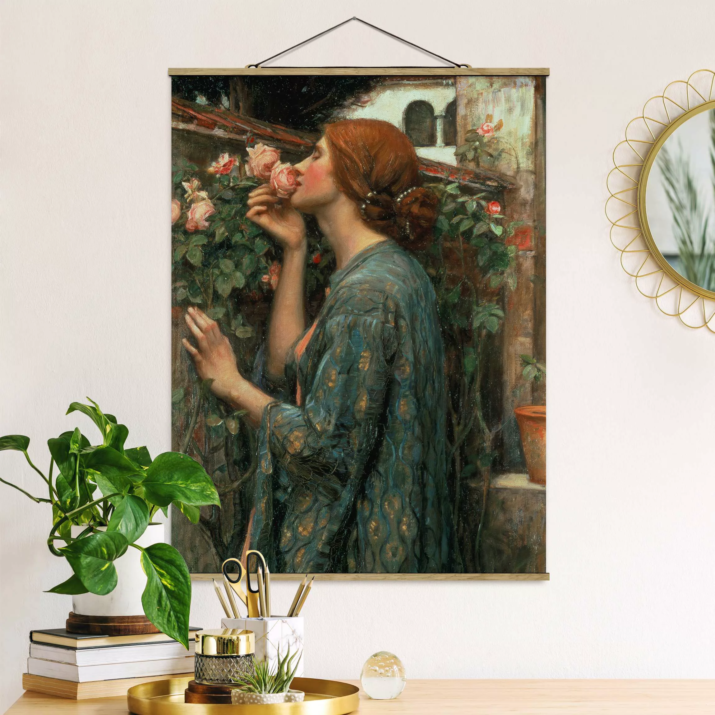 Stoffbild Kunstdruck mit Posterleisten - Hochformat John William Waterhouse günstig online kaufen