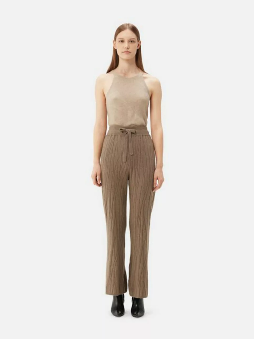 GOBI Cashmere Strickhose Naturfarbe Kaschmir Schlaghose günstig online kaufen