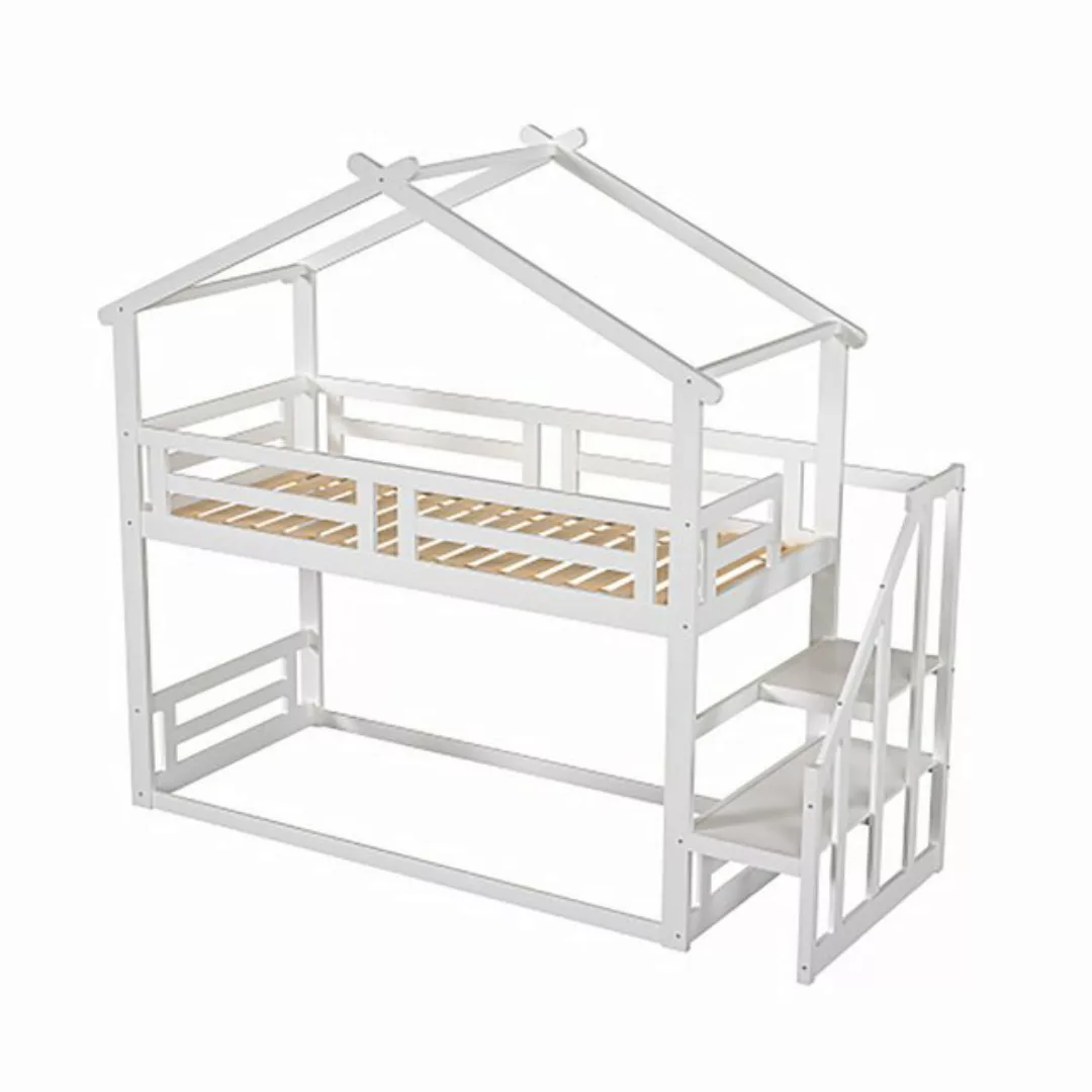 Celya Kinderbett Hausbett Etagenbett Bettgestell 90x200cm mit Sicherheitstr günstig online kaufen