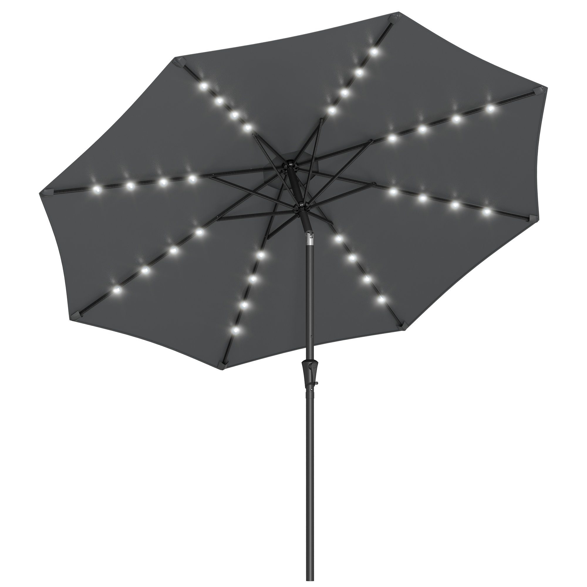 SONGMICS Sonnenschirm, ∅270cm,mit LED-Solar-Beleuchtung,UPF50+,ohne Ständer günstig online kaufen