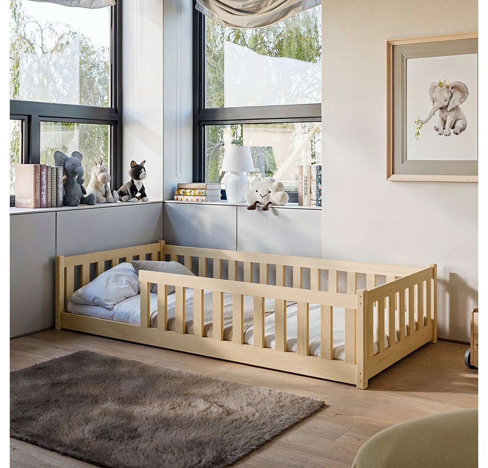 Lomadox Kinderbett KANGRU-162, Kiefer weiß, Kinderzimmer Bett 80x160 cm Lie günstig online kaufen
