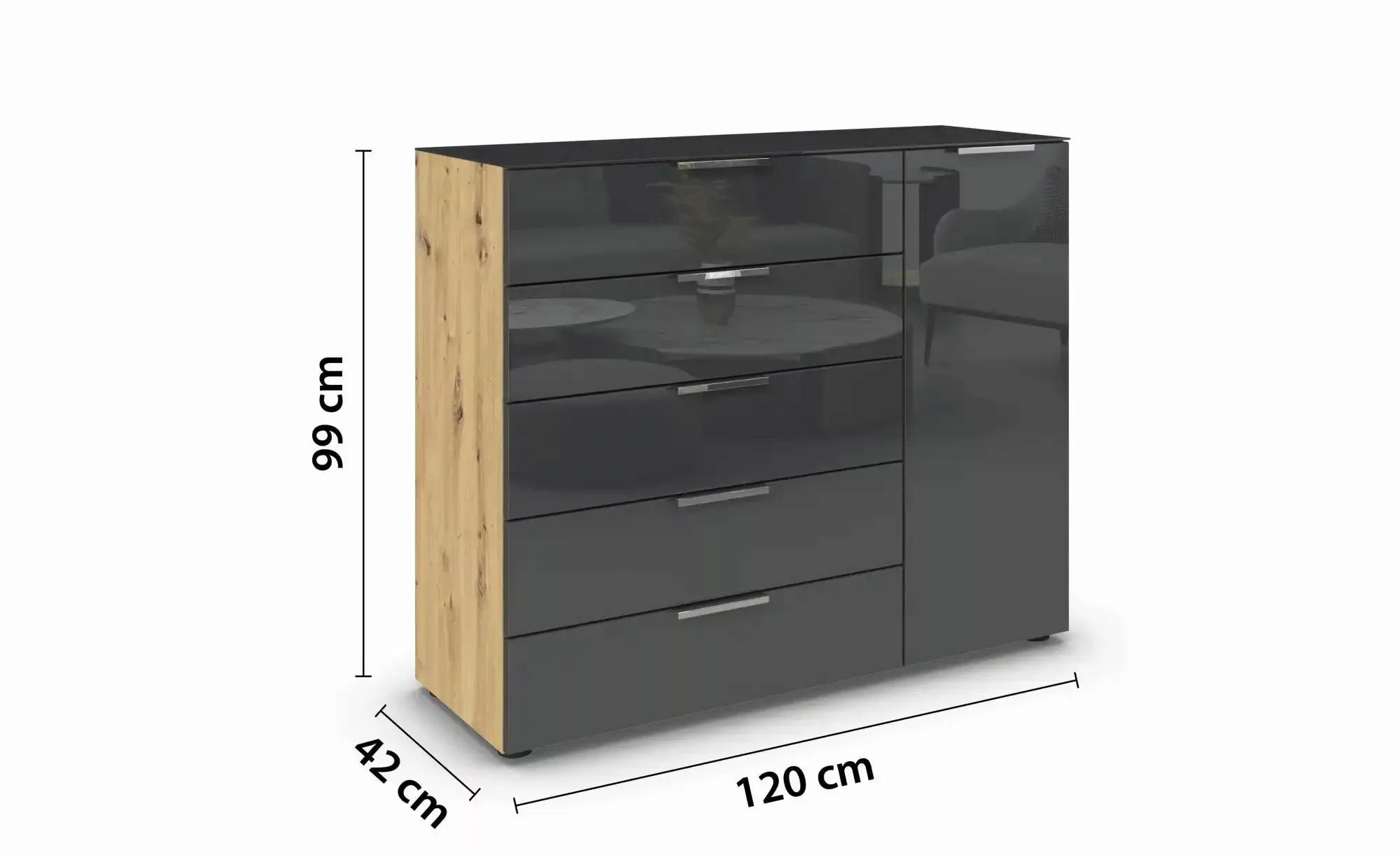 Sideboard   ¦ holzfarben ¦ Maße (cm): B: 120 H: 99 Kommoden & Sideboards > günstig online kaufen