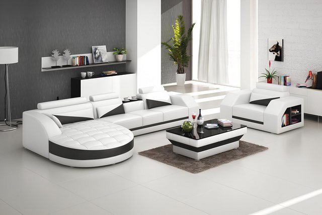 Xlmoebel Sofa Ledersofa Couch Wohnlandschaft Ecksofa und Sessel Set Moderne günstig online kaufen