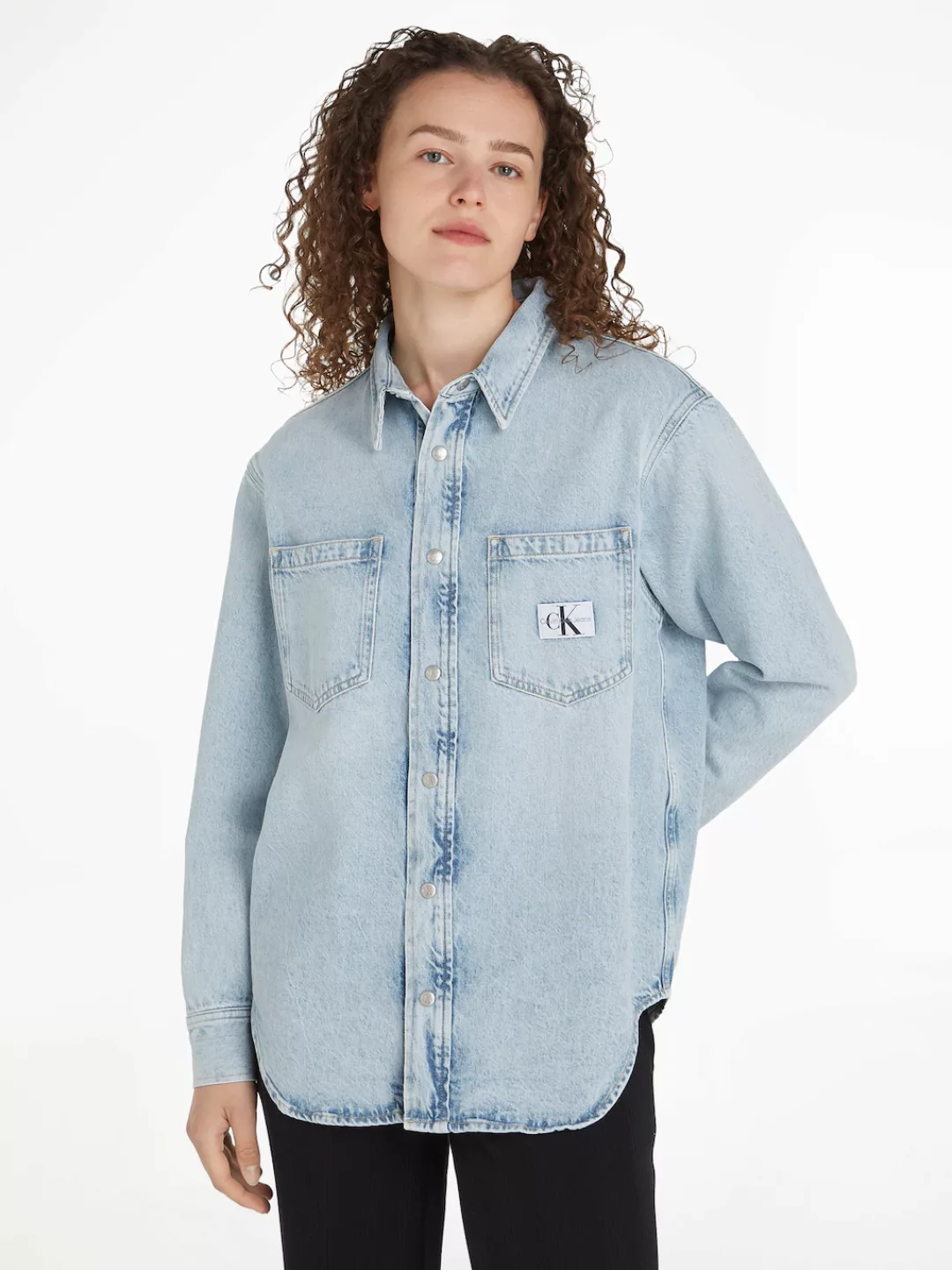 Calvin Klein Jeans Jeanshemd DAD DENIM SHIRT mit Logopatch günstig online kaufen
