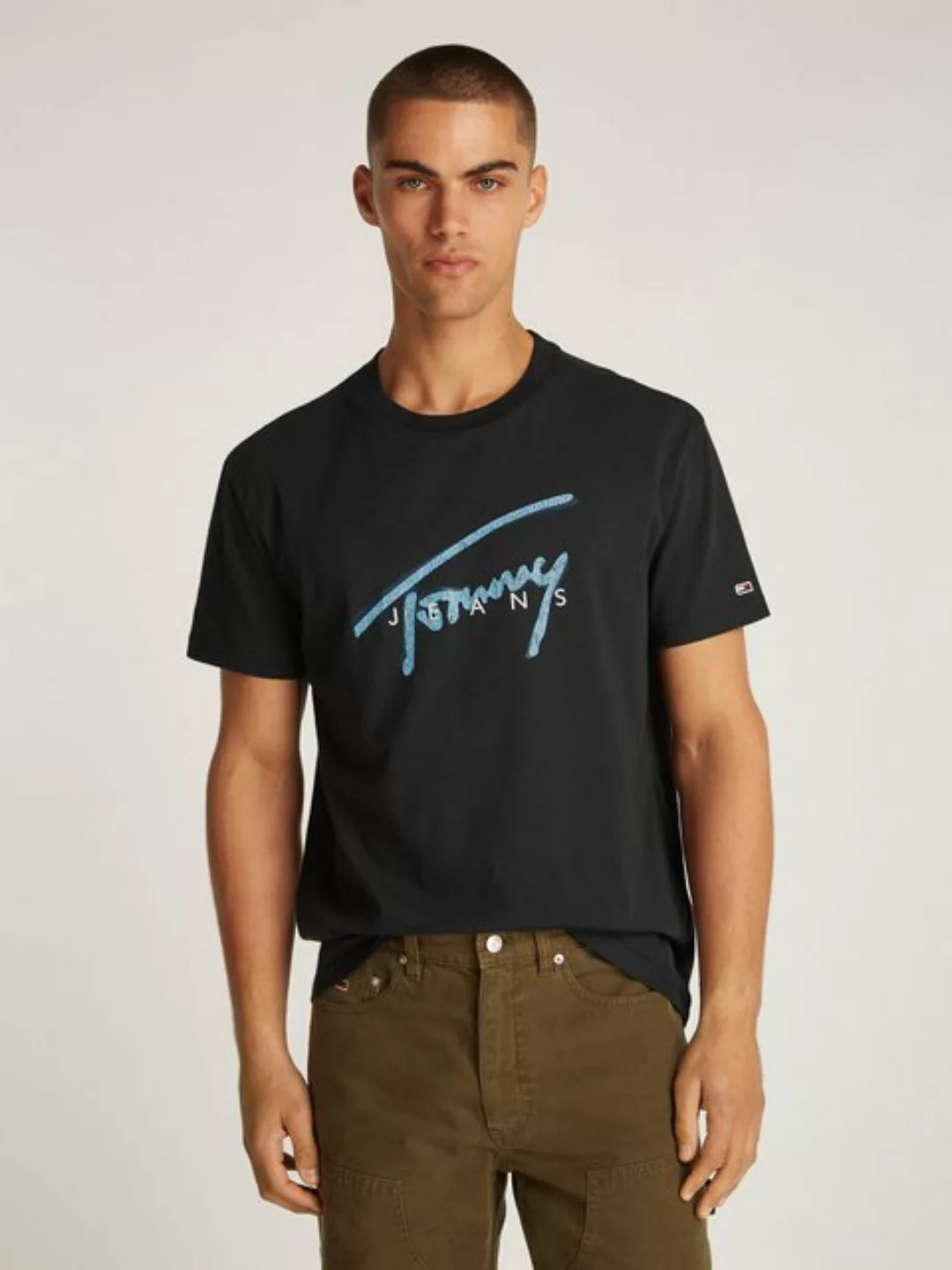 Tommy Jeans T-Shirt TJM REG RWB SIGNATURE TEE mit großem Logodruck günstig online kaufen