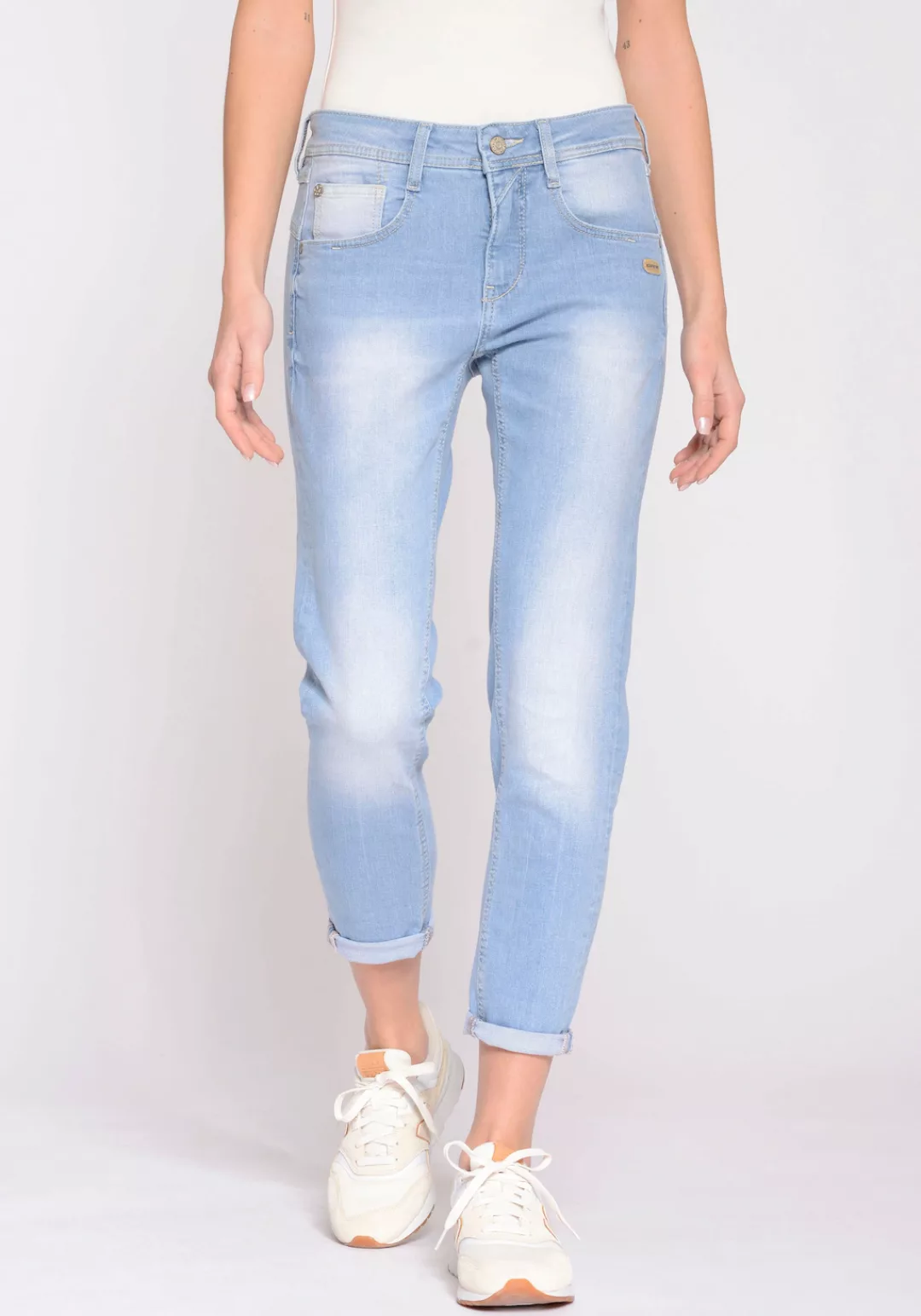 GANG Relax-fit-Jeans 94AMELIE CROPPED mit Abriebeffekten günstig online kaufen