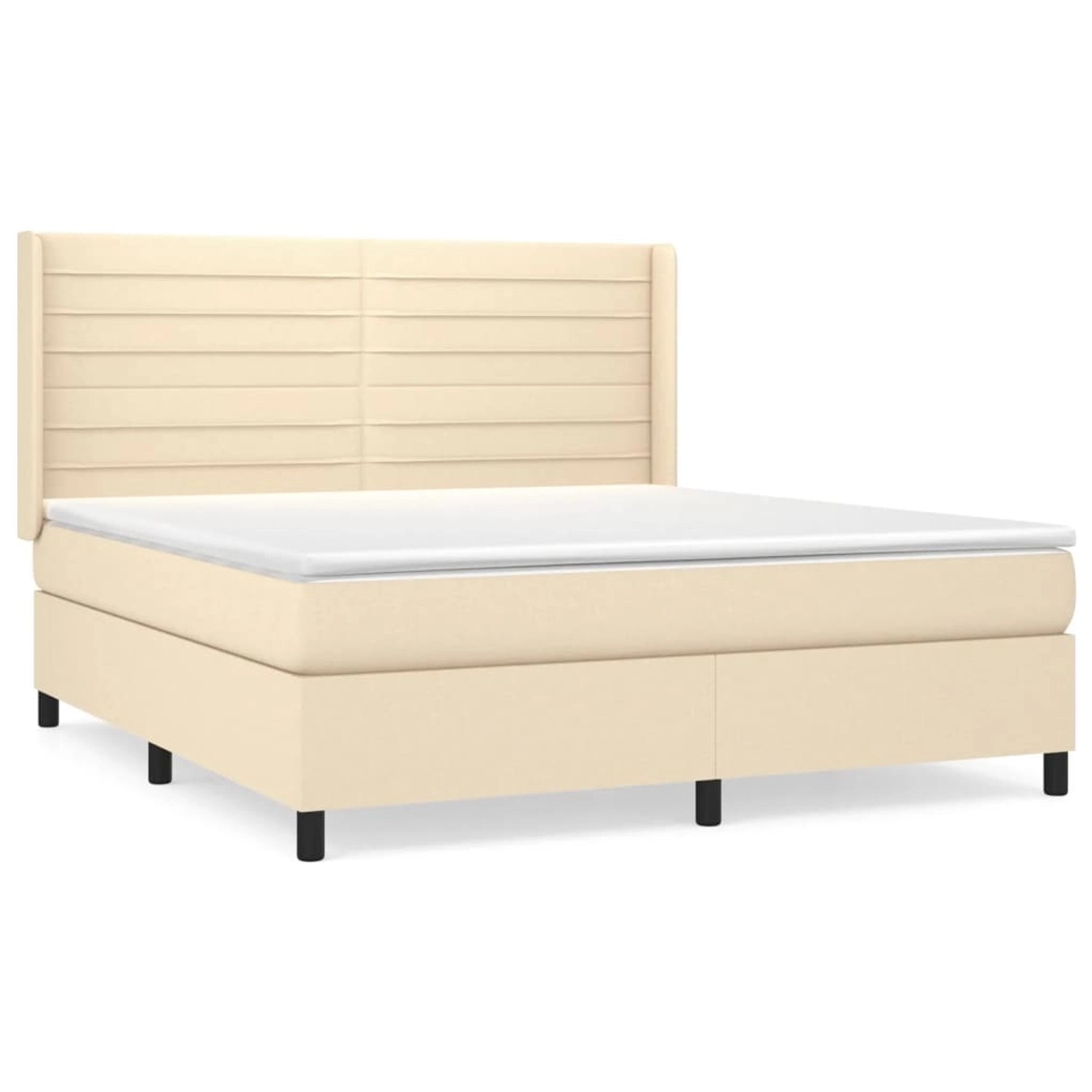 vidaXL Boxspringbett mit Matratze Creme 160x200 cm Stoff1380169 günstig online kaufen