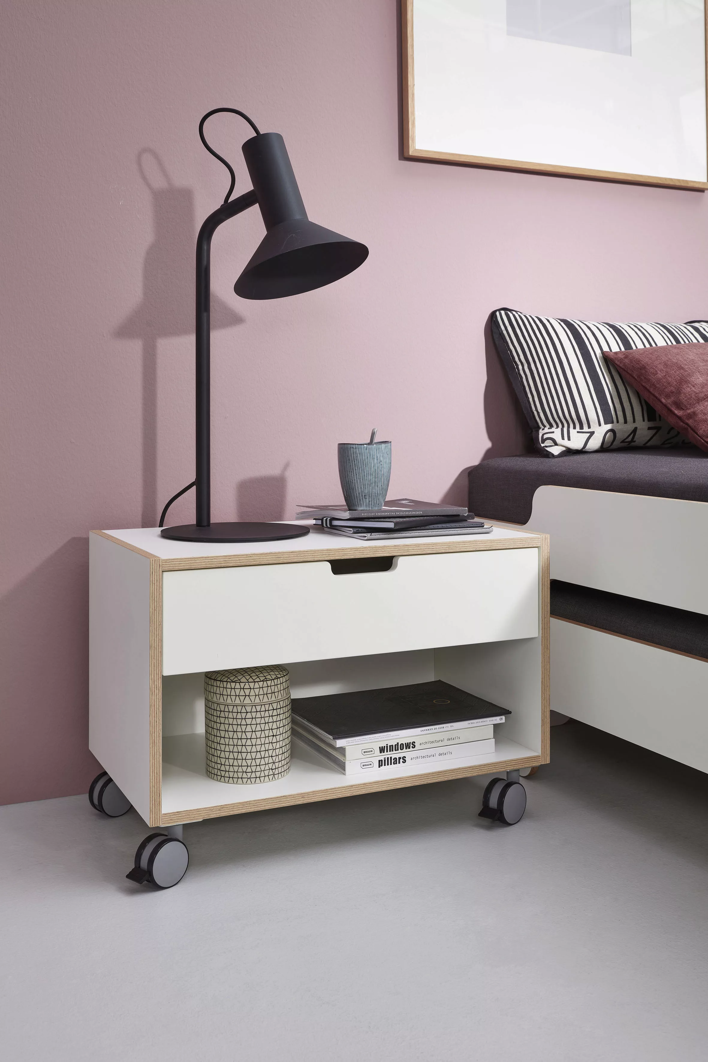 Müller SMALL LIVING Nachtkonsole "MODULAR", 2 Rollen mit Feststellfunktion günstig online kaufen