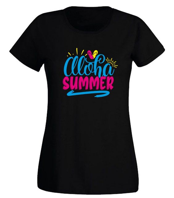 G-graphics T-Shirt Damen T-Shirt - Alloha Summer Slim-fit-Shirt, mit Frontp günstig online kaufen