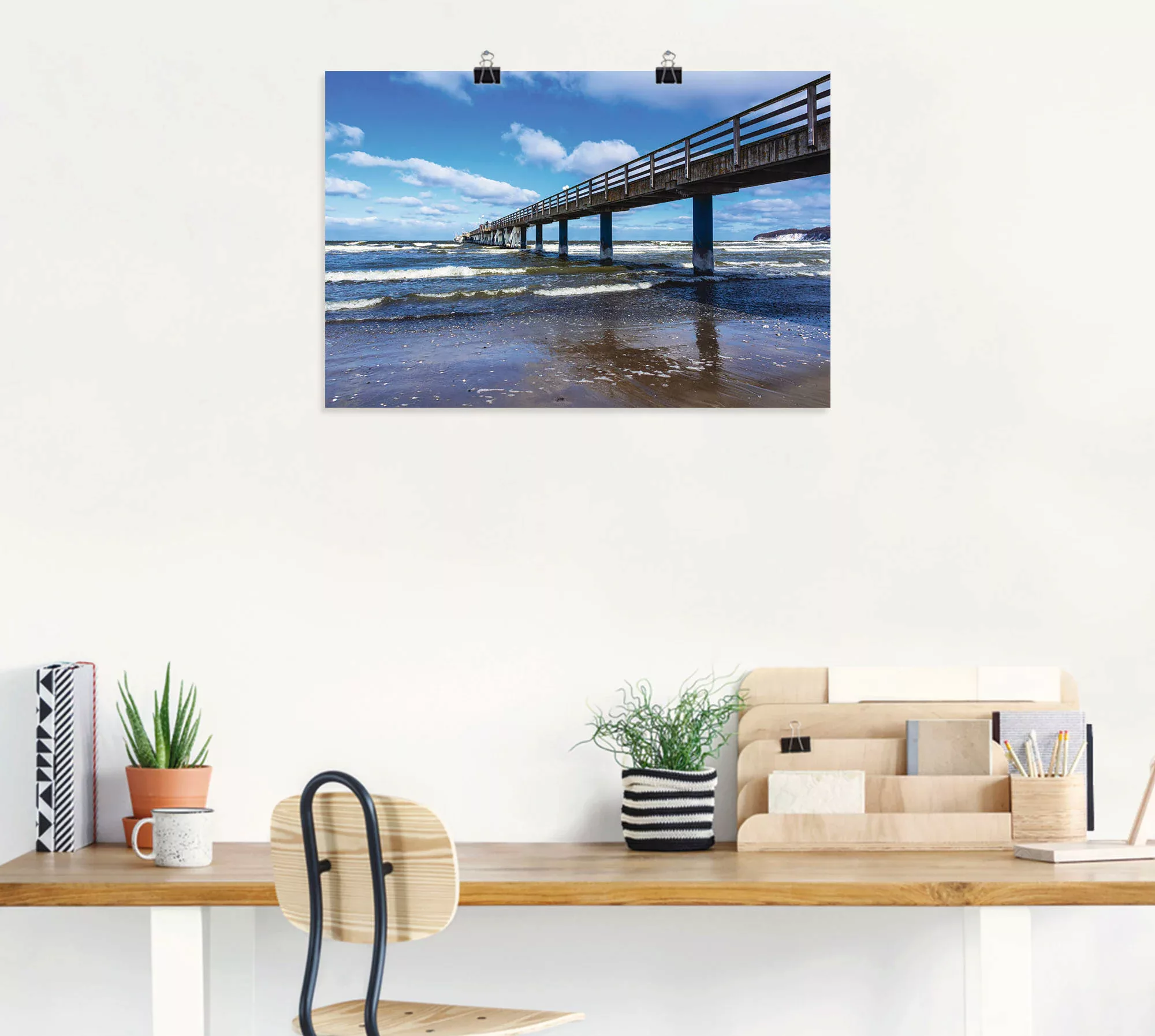 Artland Poster »Die Seebrücke in Zingst im Winter«, Brücken, (1 St.), als A günstig online kaufen