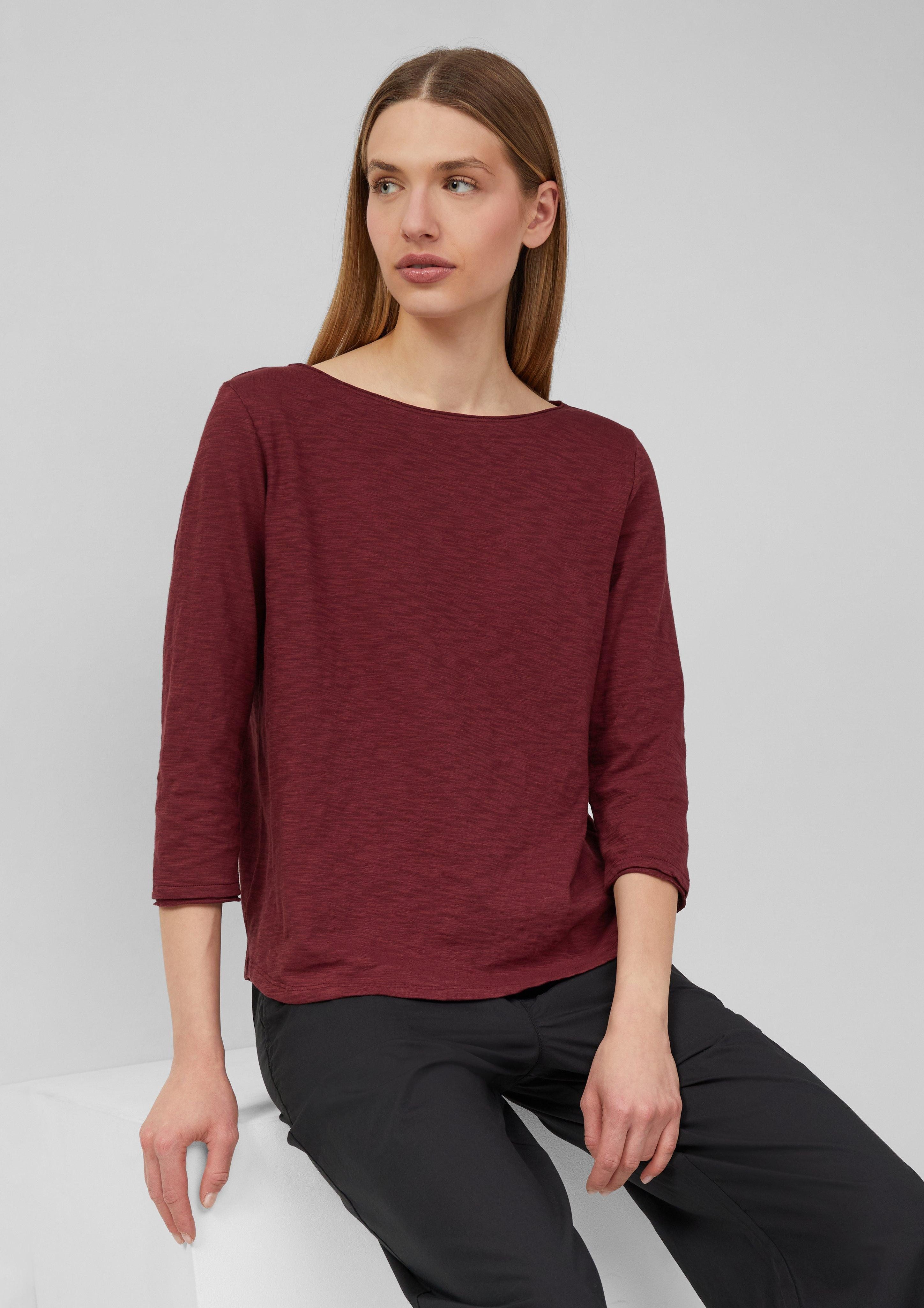 s.Oliver 3/4-Arm-Shirt Shirt mit Flammgarnstruktur und günstig online kaufen