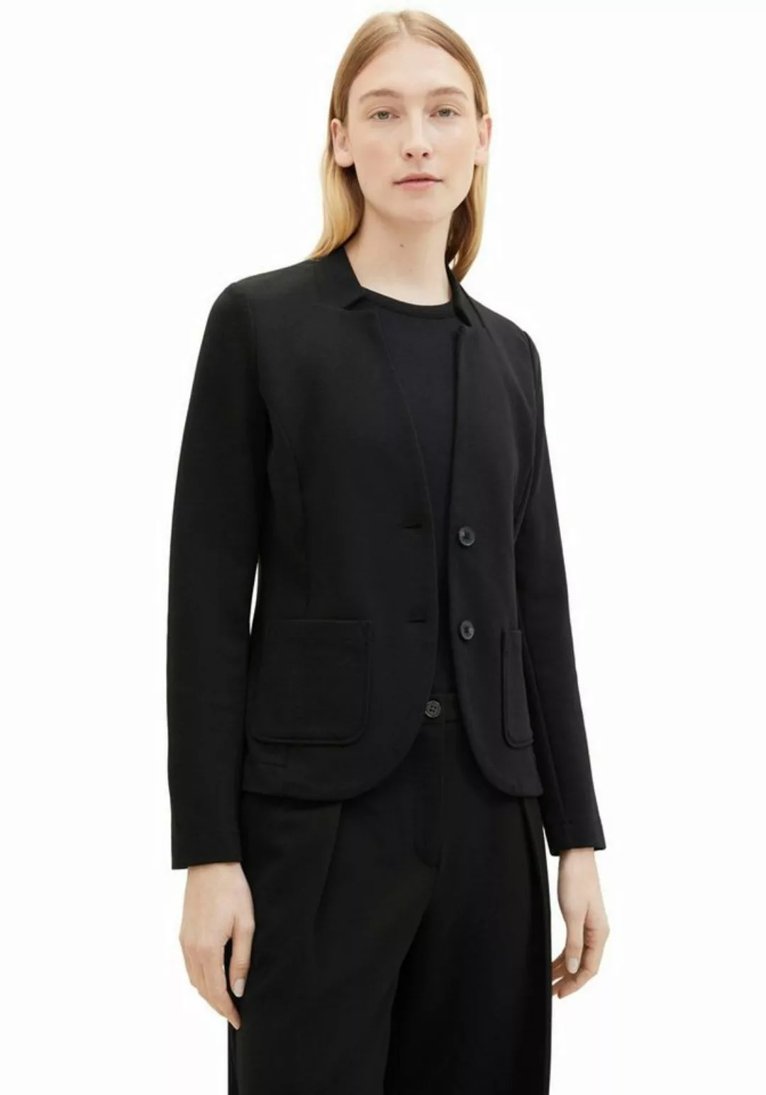 TOM TAILOR Sweatblazer Ottoman mit aufgesetzten Taschen und Struktur günstig online kaufen