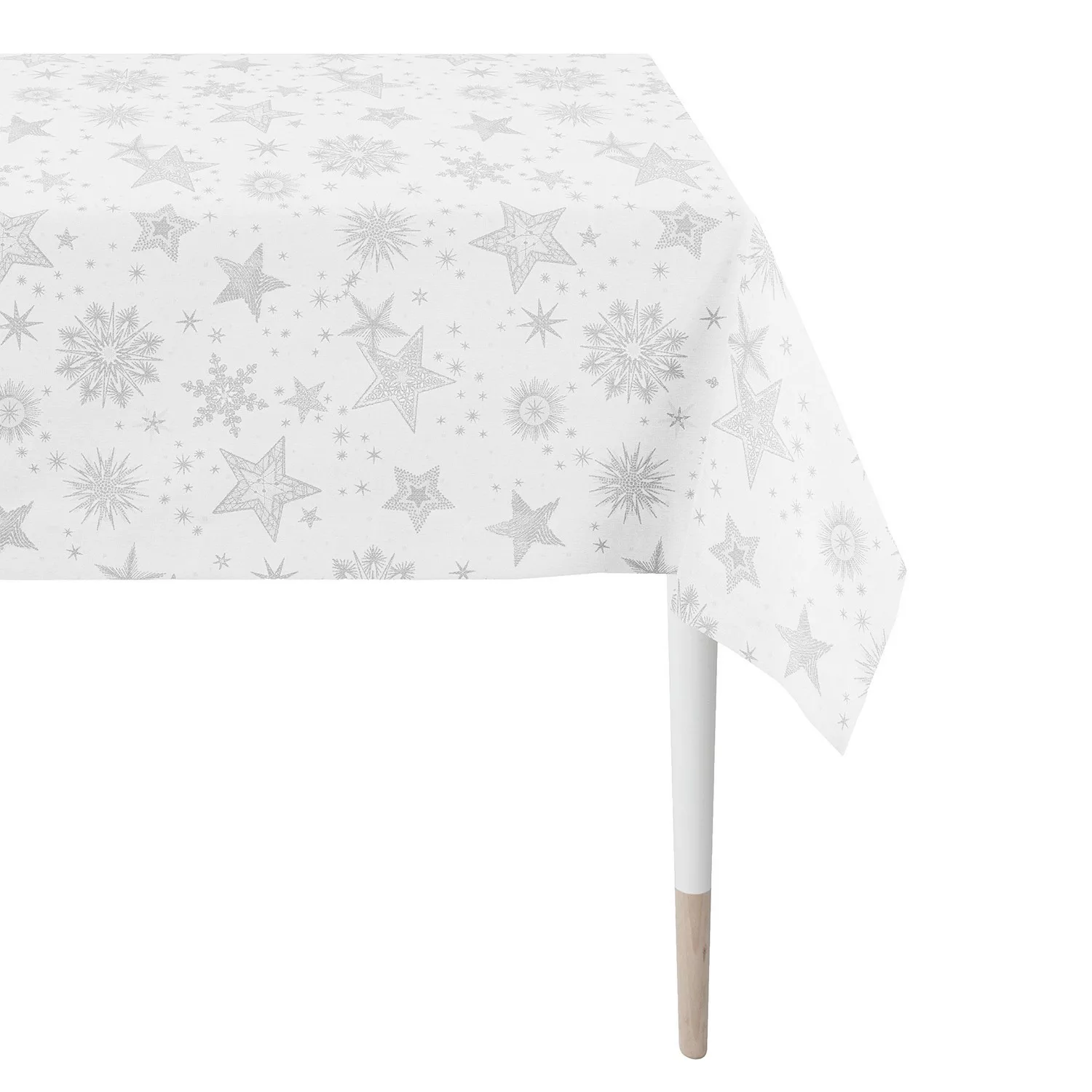 Tischwäsche 'Shining Stars' Tischdecke 250 x 150 cm weiß/silberfarben günstig online kaufen