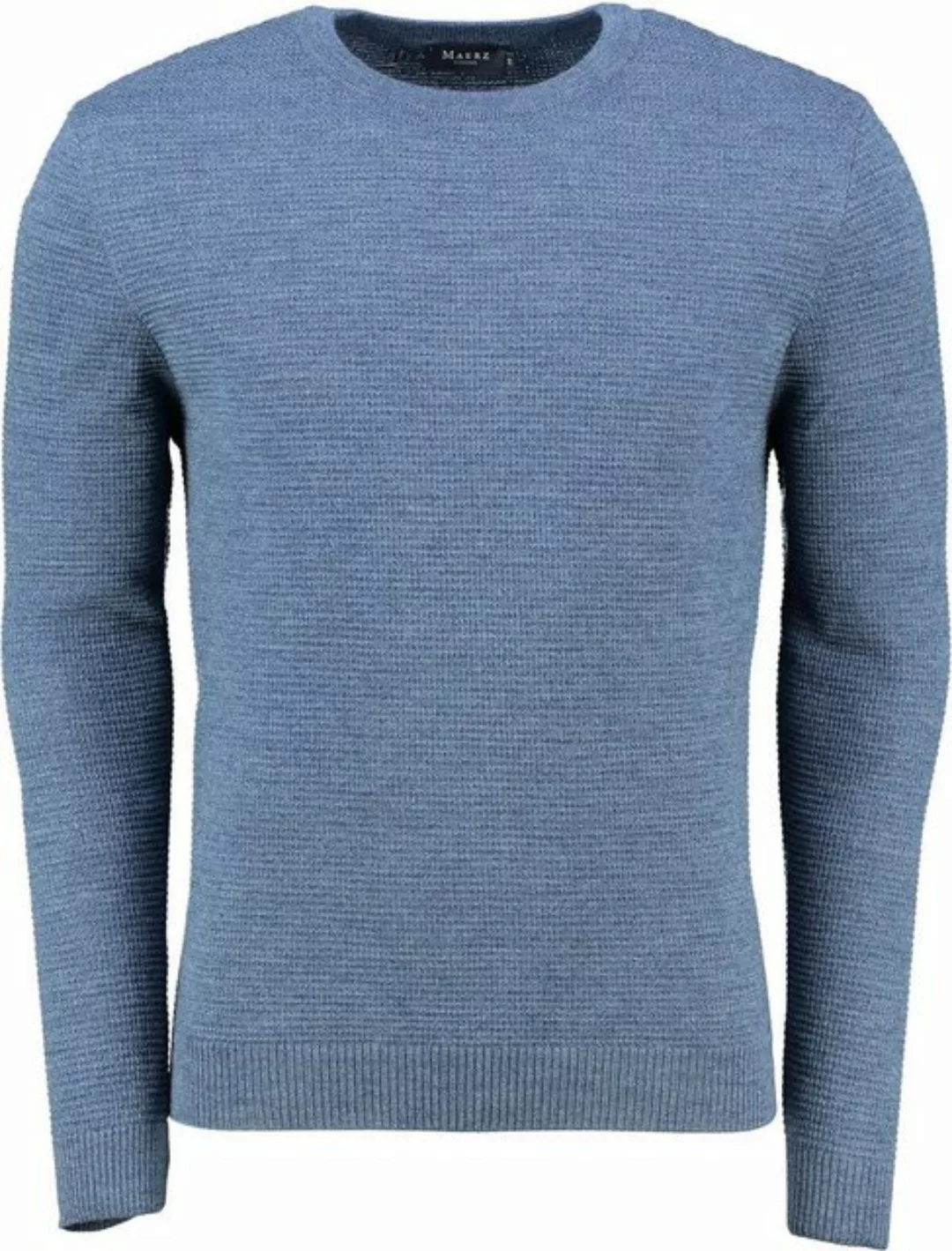 MAERZ Muenchen Strickpullover MAERZ Rundhals Pullover blau aus Schurwolle günstig online kaufen