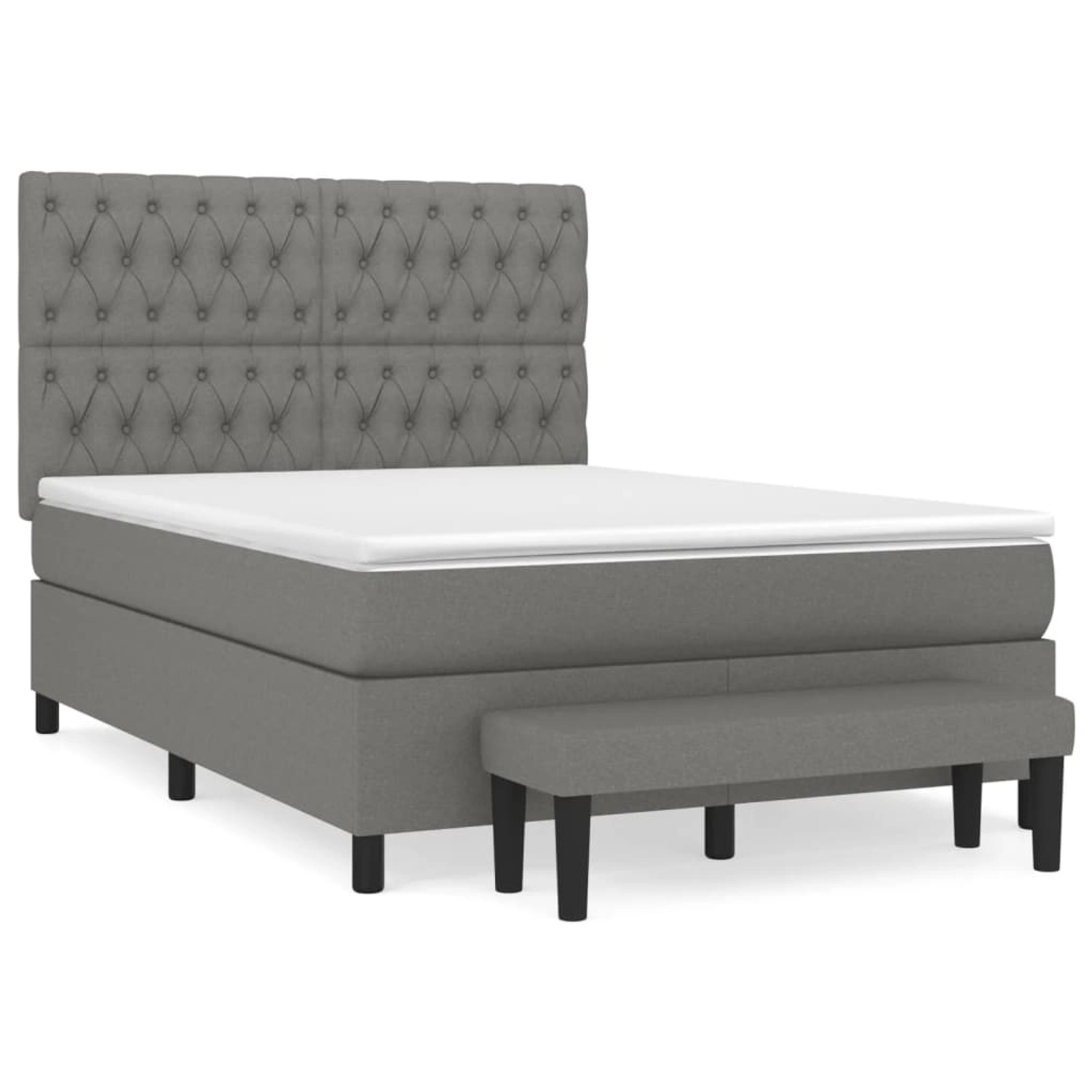 vidaXL Boxspringbett mit Matratze Dunkelgrau 140x190 cm Stoff1371071 günstig online kaufen