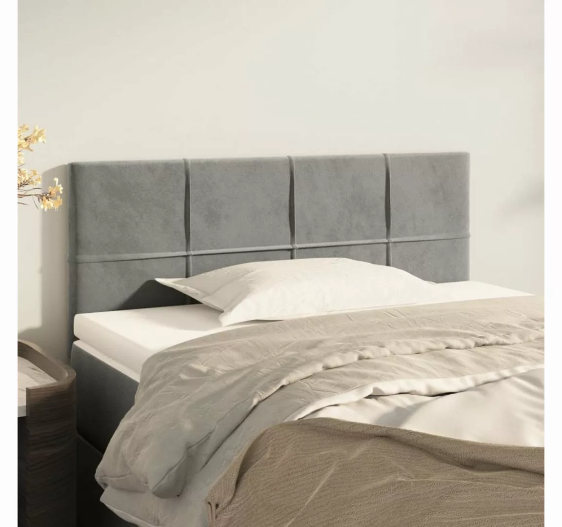 vidaXL Bett, Kopfteile 2 Stk. Taupe 90x5x78/88 cm Stoff günstig online kaufen