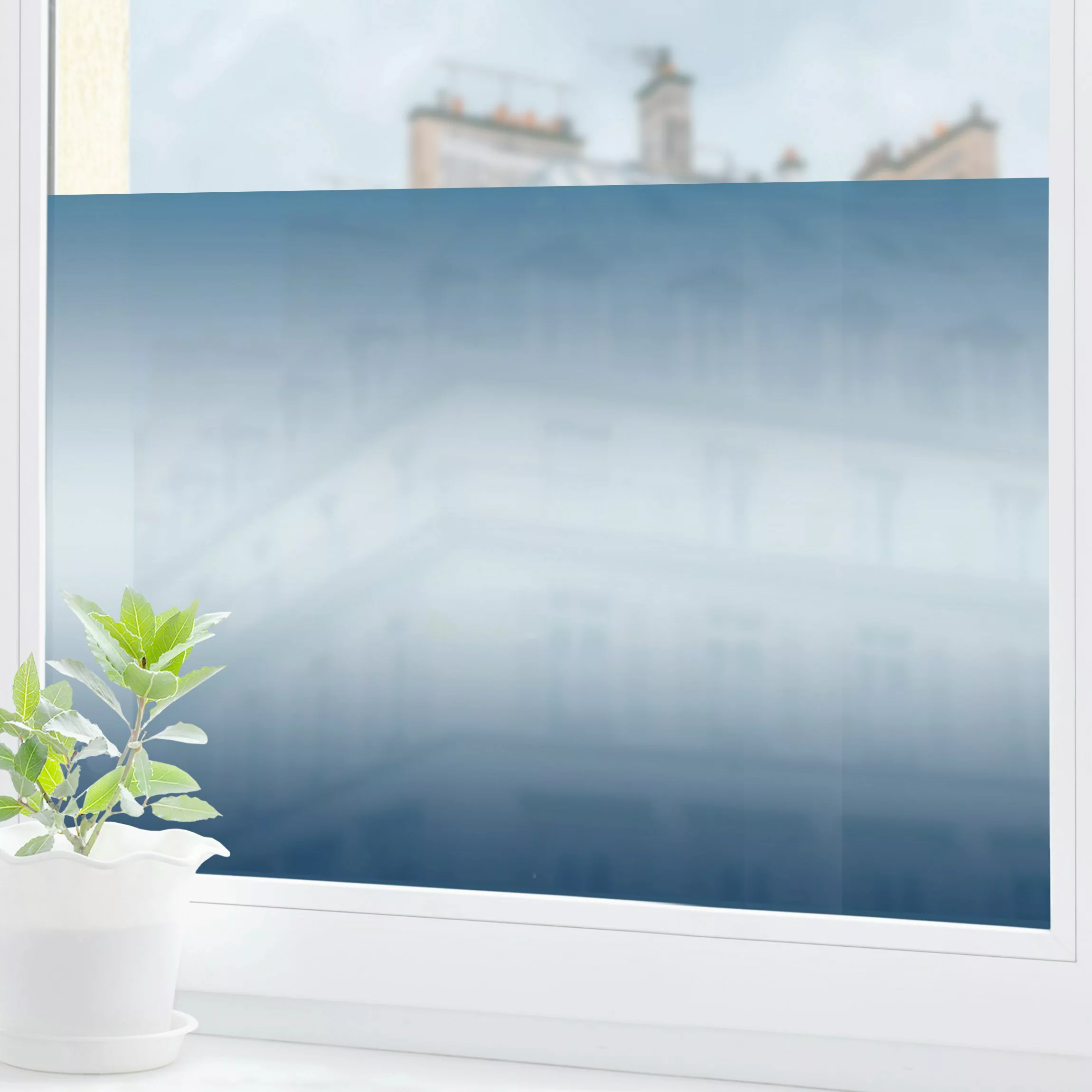 Fensterfolie Blauer Horizontaler Farbverlauf günstig online kaufen