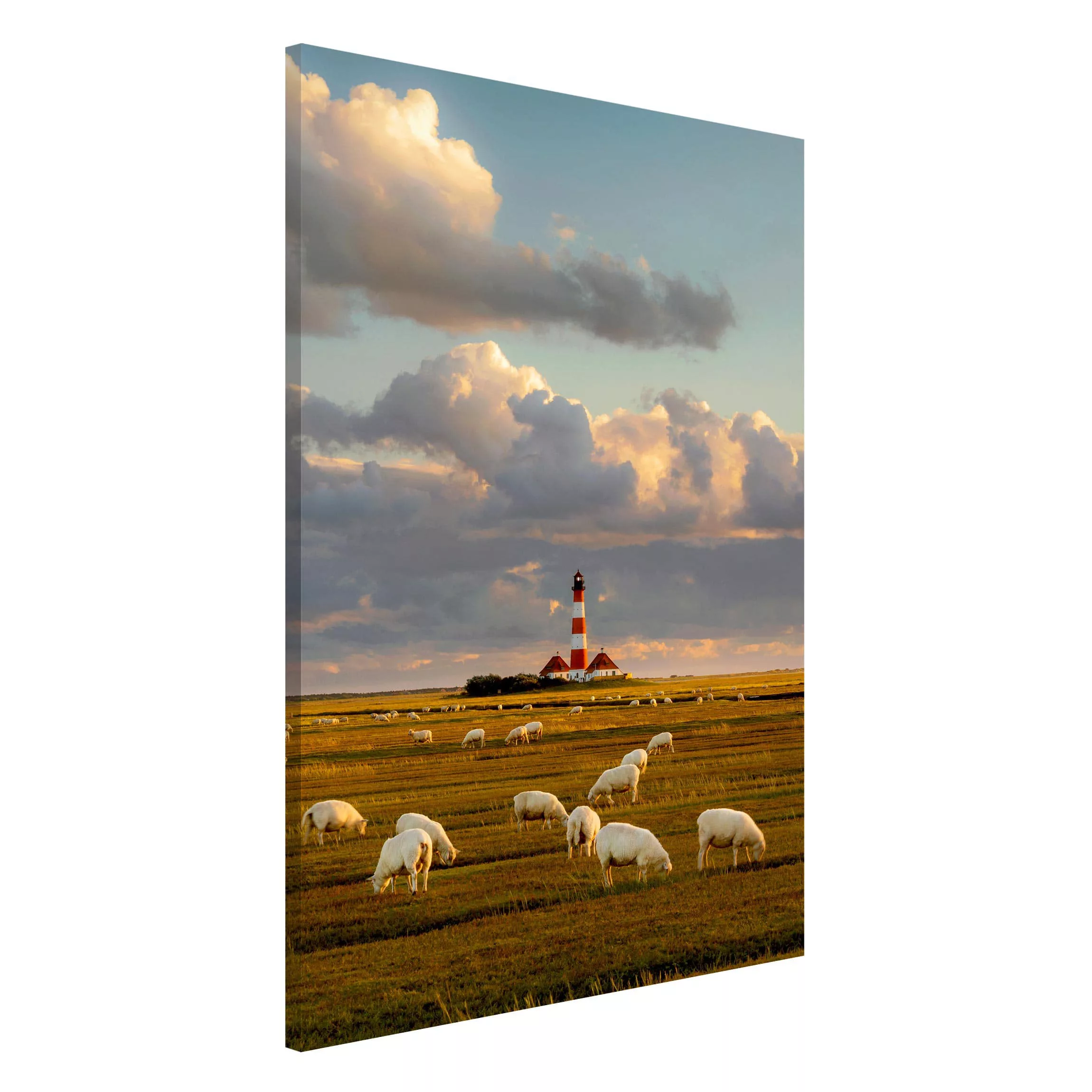 Magnettafel Natur & Landschaft - Hochformat 3:4 Nordsee Leuchtturm mit Scha günstig online kaufen