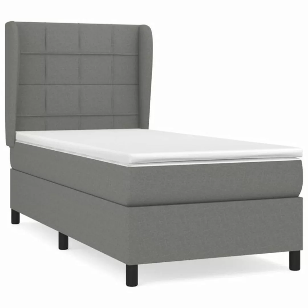 vidaXL Boxspringbett mit Matratze Dunkelgrau 100x200 cm Stoff1400072 günstig online kaufen