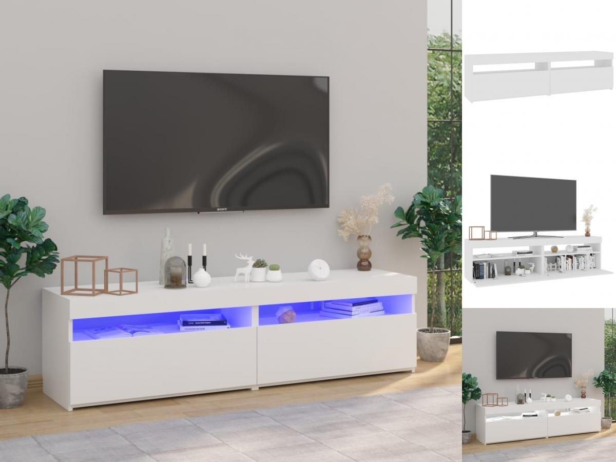 vidaXL TV-Schrank TV-Schränke 2 Stk mit LED-Leuchten Hochglanz-Weiß 75x35x4 günstig online kaufen