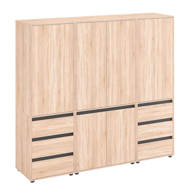 KOMTO Garderobenschrank CUBE 60-90 cm Mit Fächern Schubladen Kleiderschrank günstig online kaufen