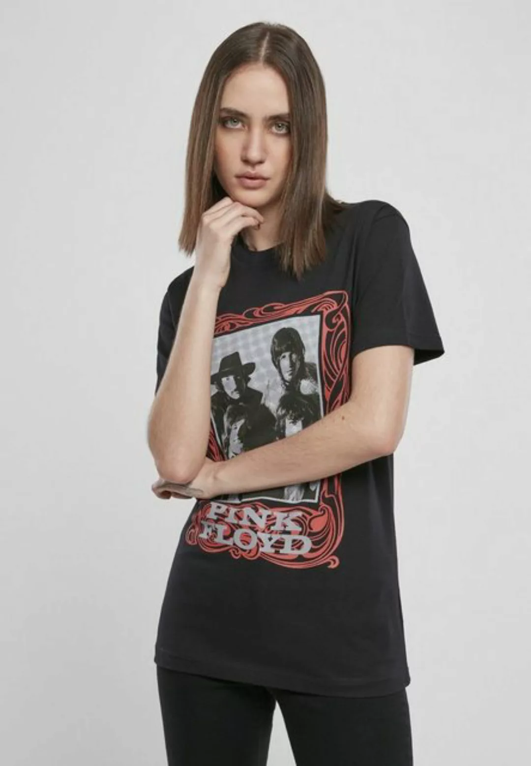 Merchcode Kurzarmshirt Damen Ladies Pink Floyd Logo Tee (1-tlg) günstig online kaufen