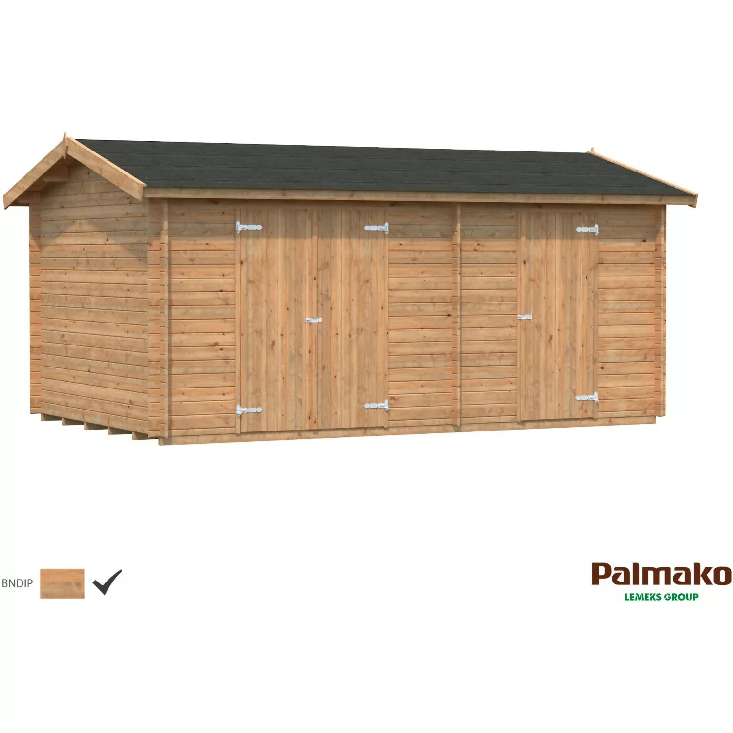 Palmako Jari Holz-Gartenhaus/Gerätehaus Braun Satteldach Tauchgrundiert 520 günstig online kaufen