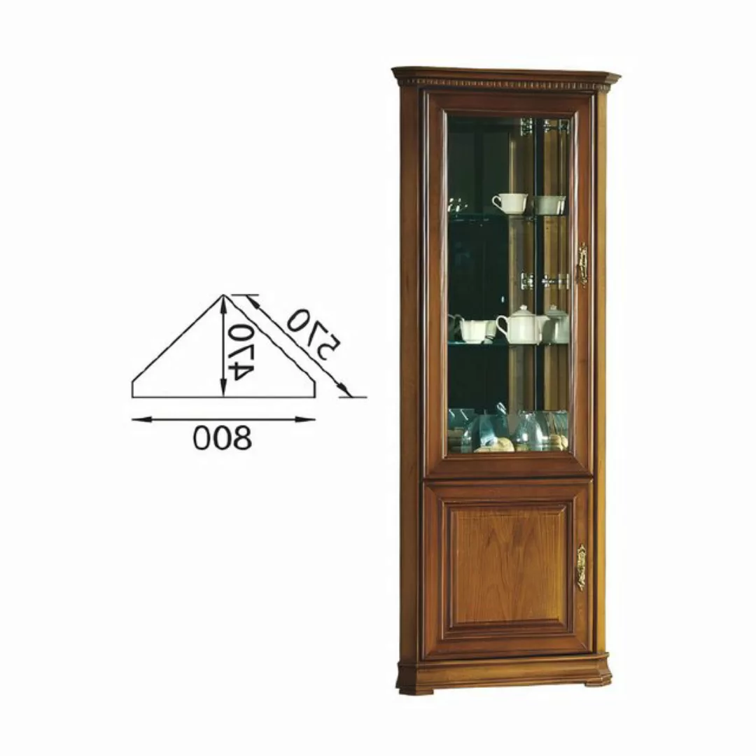 Xlmoebel Vitrine Traditioneller Sammlervitrinenschrank Eckschrank aus Massi günstig online kaufen