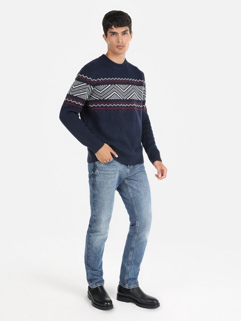 Colins Strickpullover Marineblauer Herrenpullover mit normaler Passform und günstig online kaufen