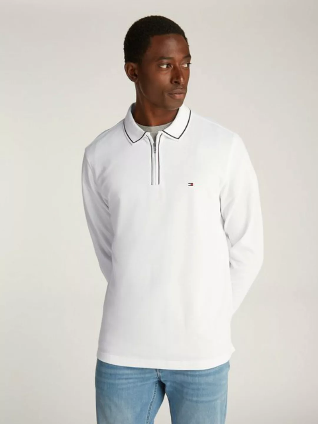 Tommy Hilfiger Langarm-Poloshirt LS ZIP RWB DETAIL REG POLO günstig online kaufen