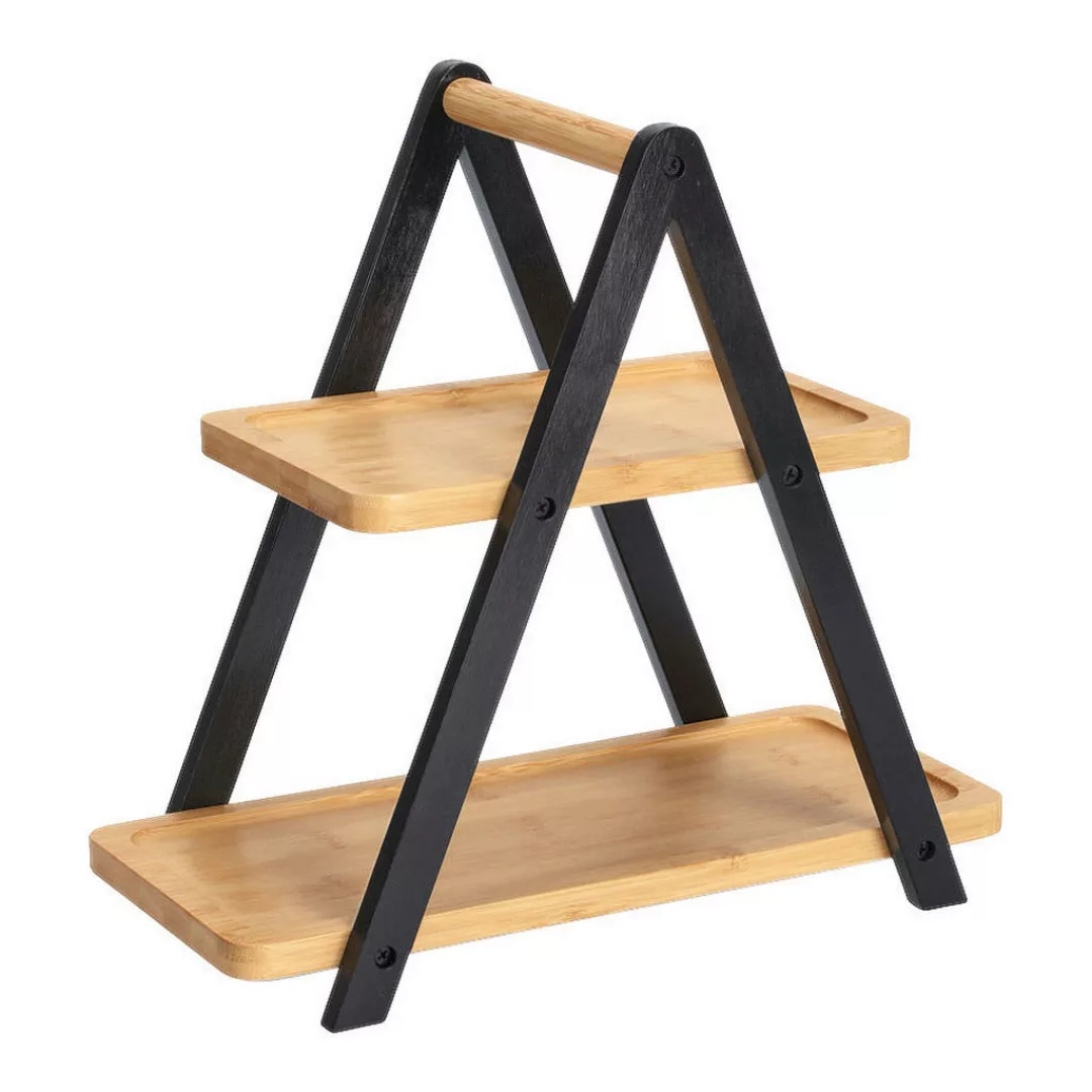 Zeller Etagere schwarz Bambus B/H/L: ca. 172x32x34 cm günstig online kaufen