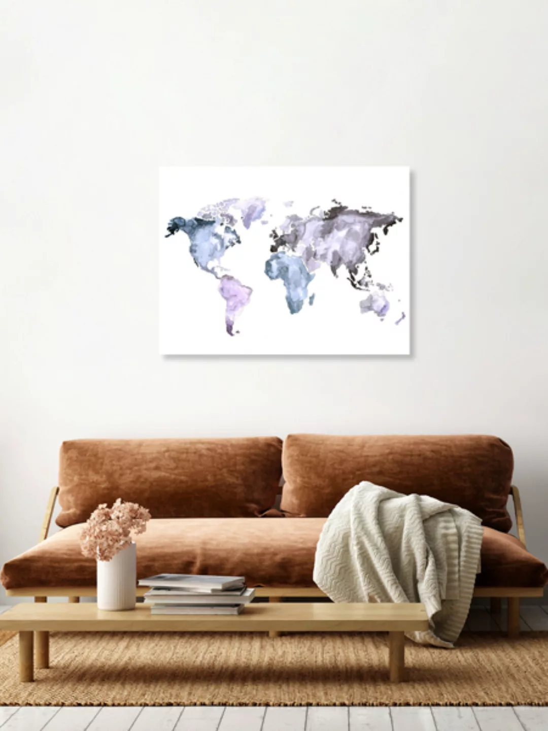 Poster / Leinwandbild - Mantika Weltkarte günstig online kaufen