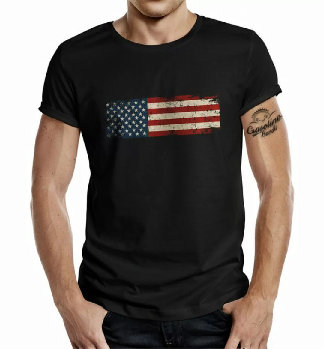 GASOLINE BANDIT® T-Shirt für US Army Fans: USA Flag Vintage Air Force günstig online kaufen
