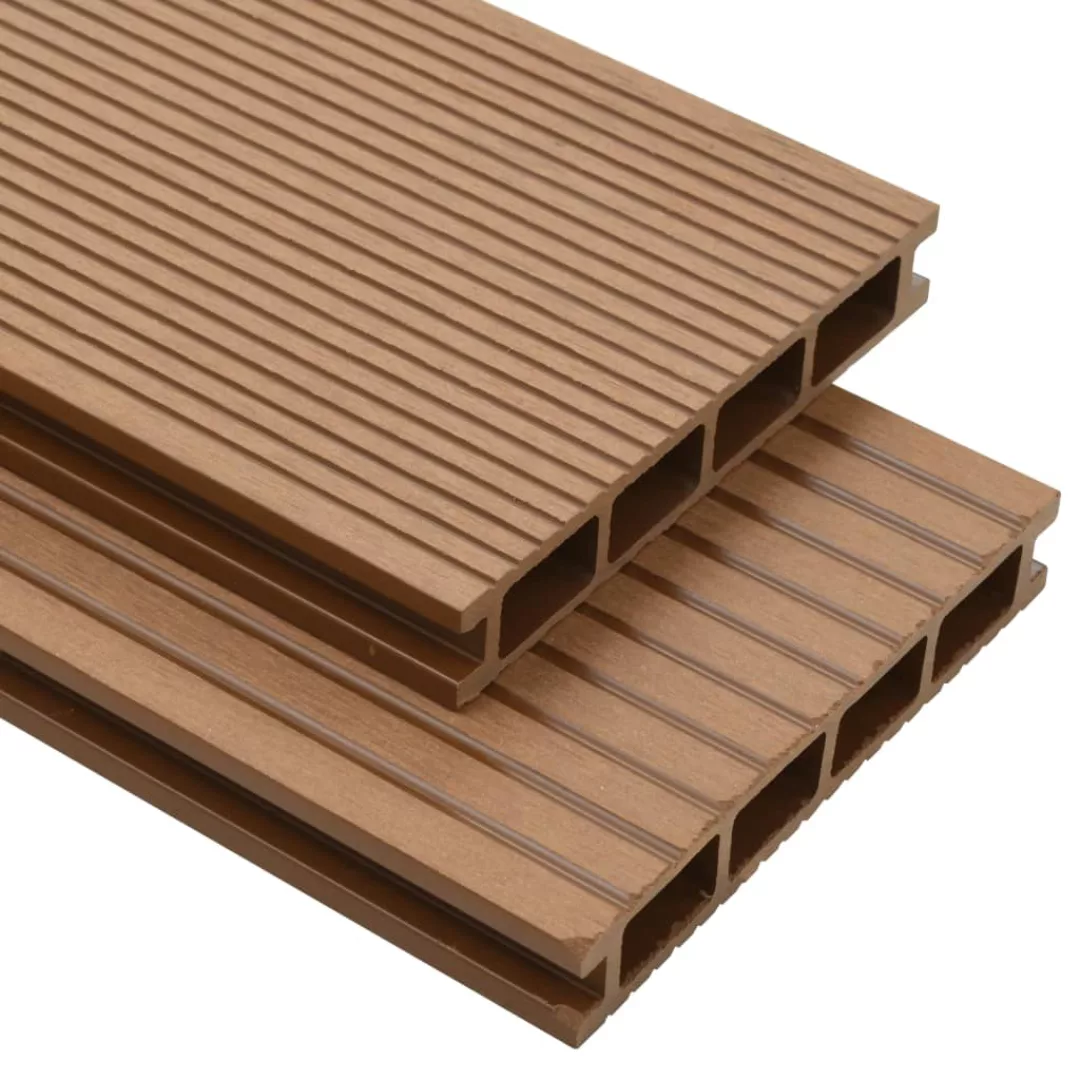 Wpc Hohlkammer Terrassendielen Mit Zubehör 20 M² 4 M Teak günstig online kaufen