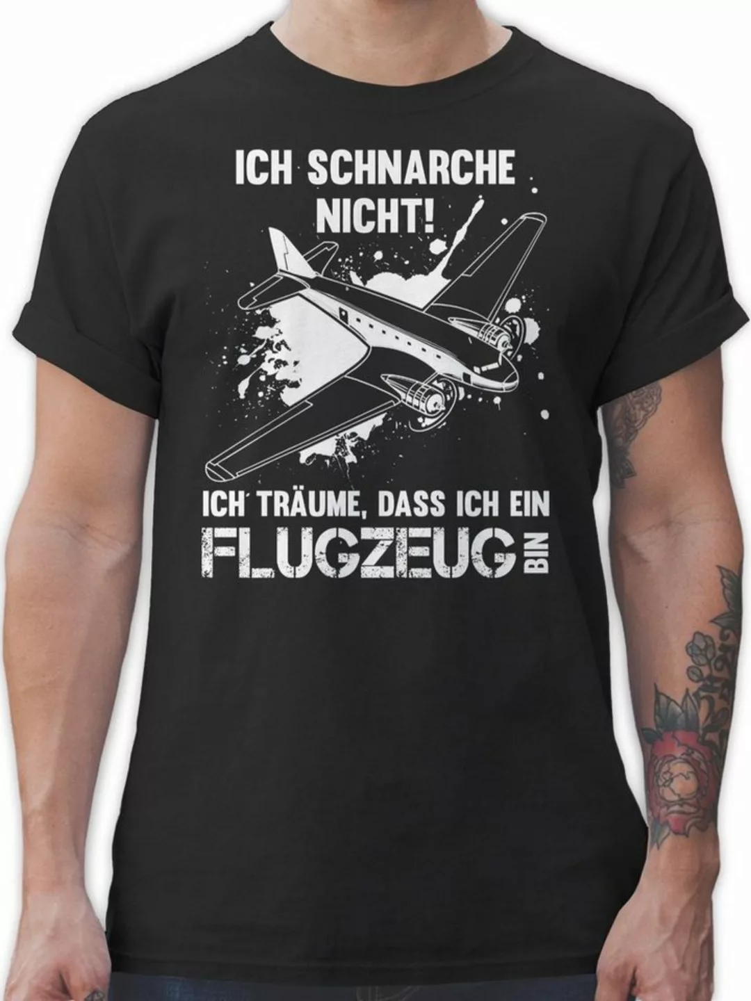 Shirtracer T-Shirt Ich schnarche nicht ich bin ein Flugzeug Sprüche Stateme günstig online kaufen