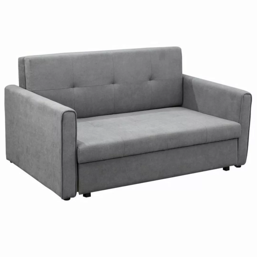 HOMCOM Schlafsofa 2-Sitzer mit Bettfunktion, Stauraum & Rückenkissen, Polyc günstig online kaufen